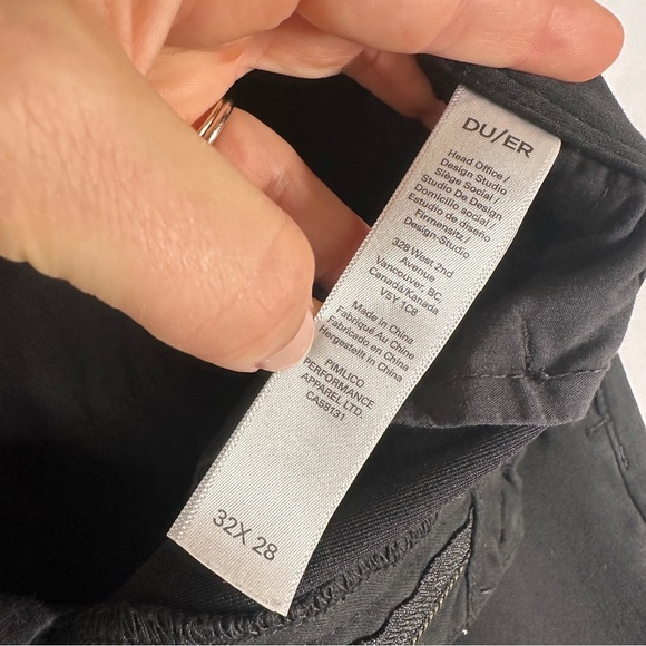 DUER Performance Slim Pants Repreve Modal Stretch Black Techwear 32x28 Gorpcore - Picture 9 of 16